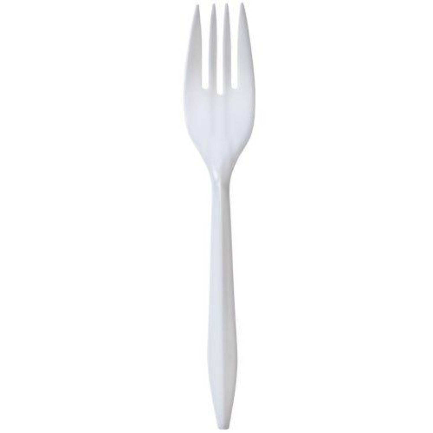 Fork White Medium Weight Plastic Disposable