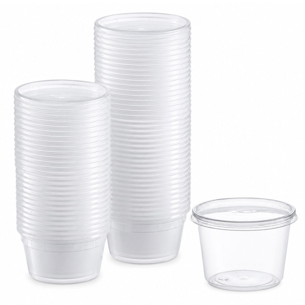 *BUY BULK* 16oz Lightweight Clear Plastic Round Deli Container with Lids