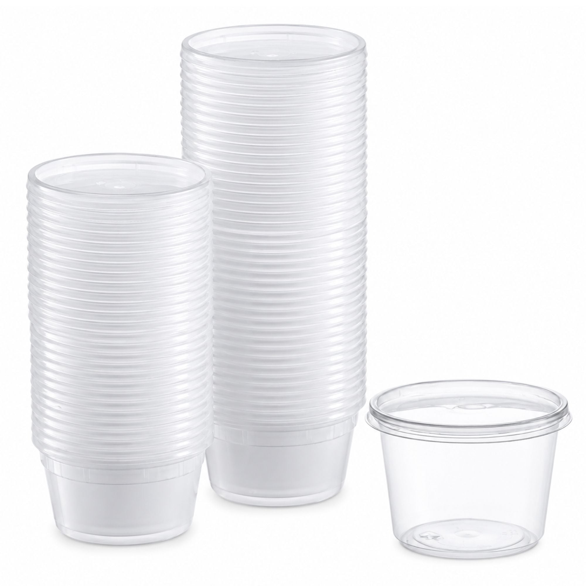 *BUY BULK* 16oz Lightweight Clear Plastic Round Deli Container with Lids