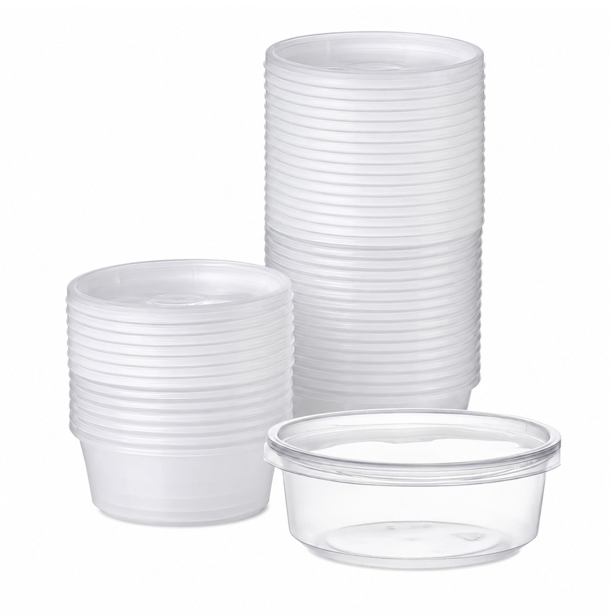*BUY BULK* 8oz Lightweight Clear Plastic Round Deli Container with Lids