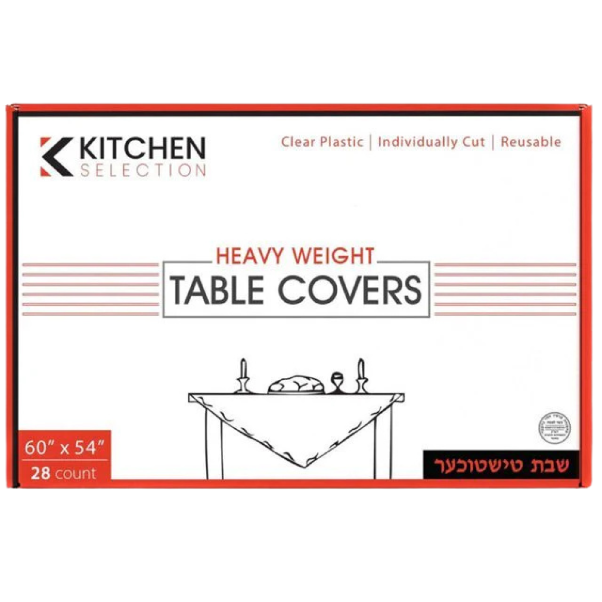 60"X54" Clear Heavy-Weight Plastic Table Covers