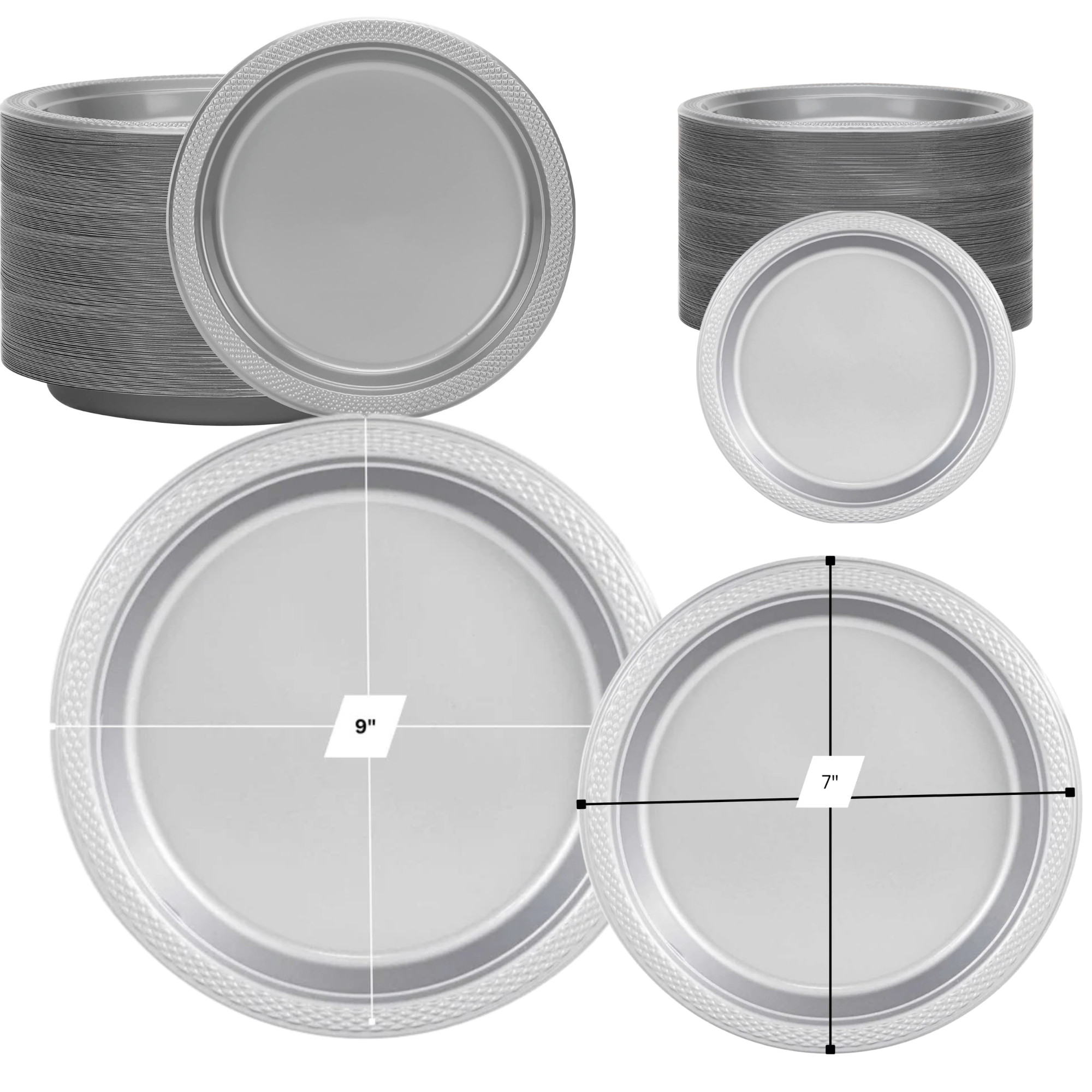 Silver Complete Disposable Dining Set | Budget Party Combo