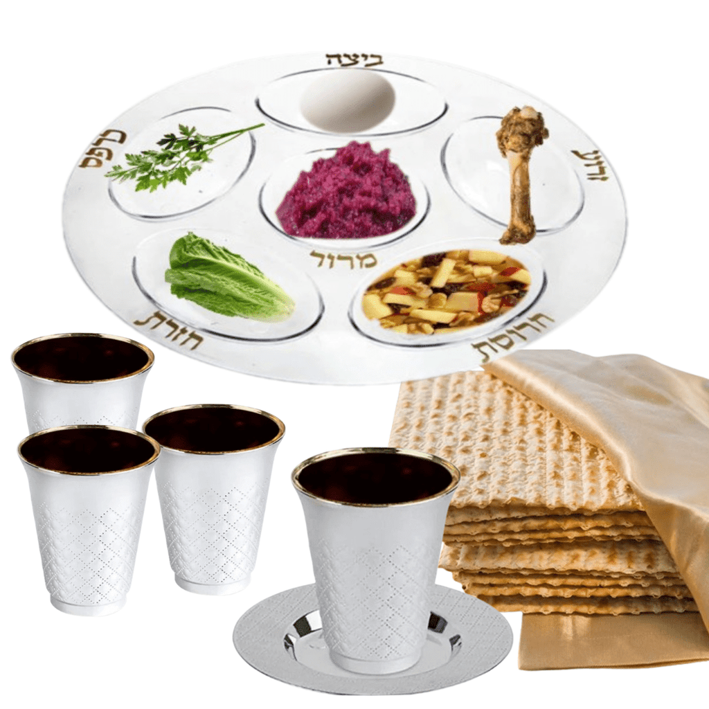 Seder Plate Clear & Gold Plastic Platter Extra Strong Quality