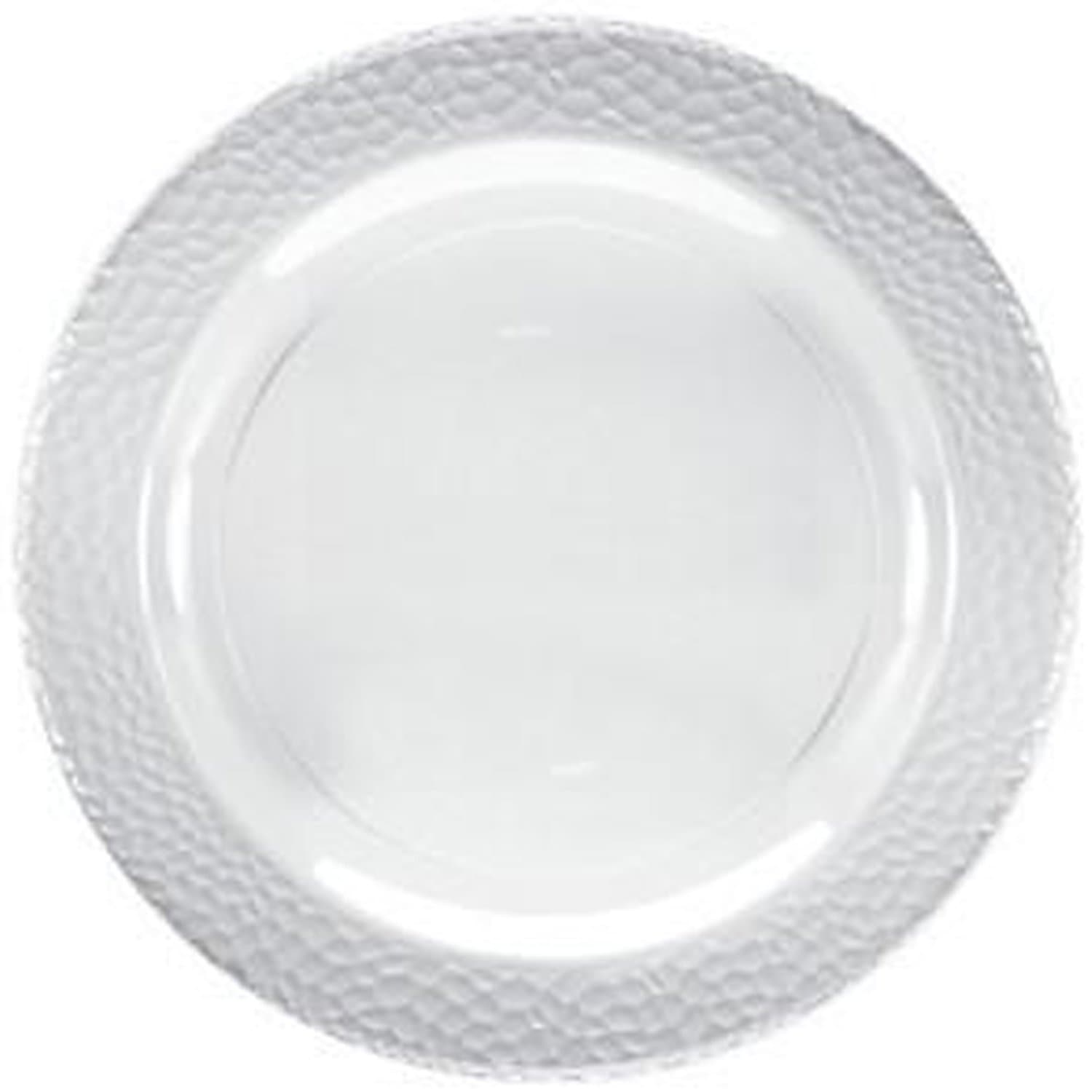Lillian 10.25" Pebbled Clear Plastic Dinner Plate