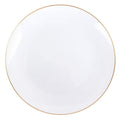 Organic 10.25" Plastic White Gold Rim Dinner Plate Bowls Blue Sky 10 Pieces