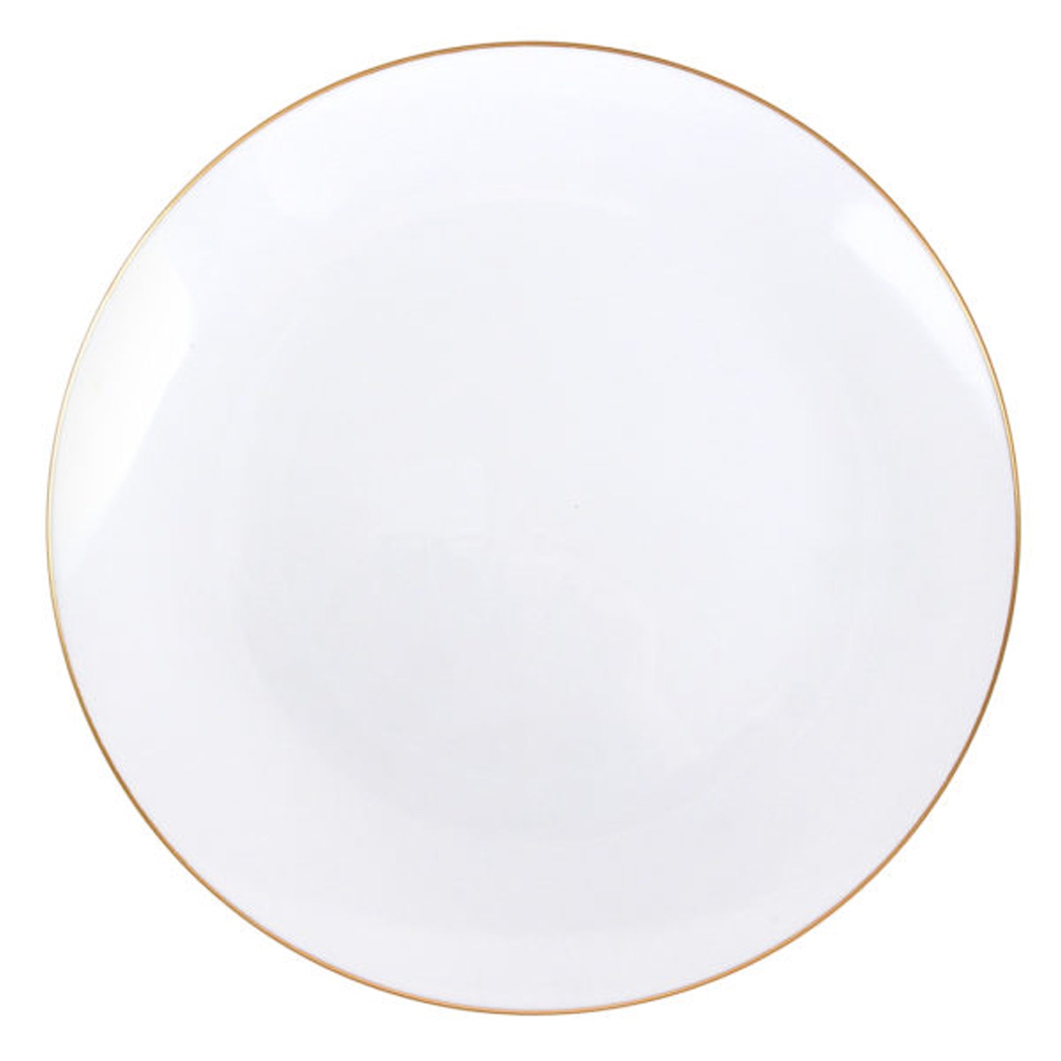 Organic 10.25" Plastic White Gold Rim Dinner Plate Bowls Blue Sky 10 Pieces