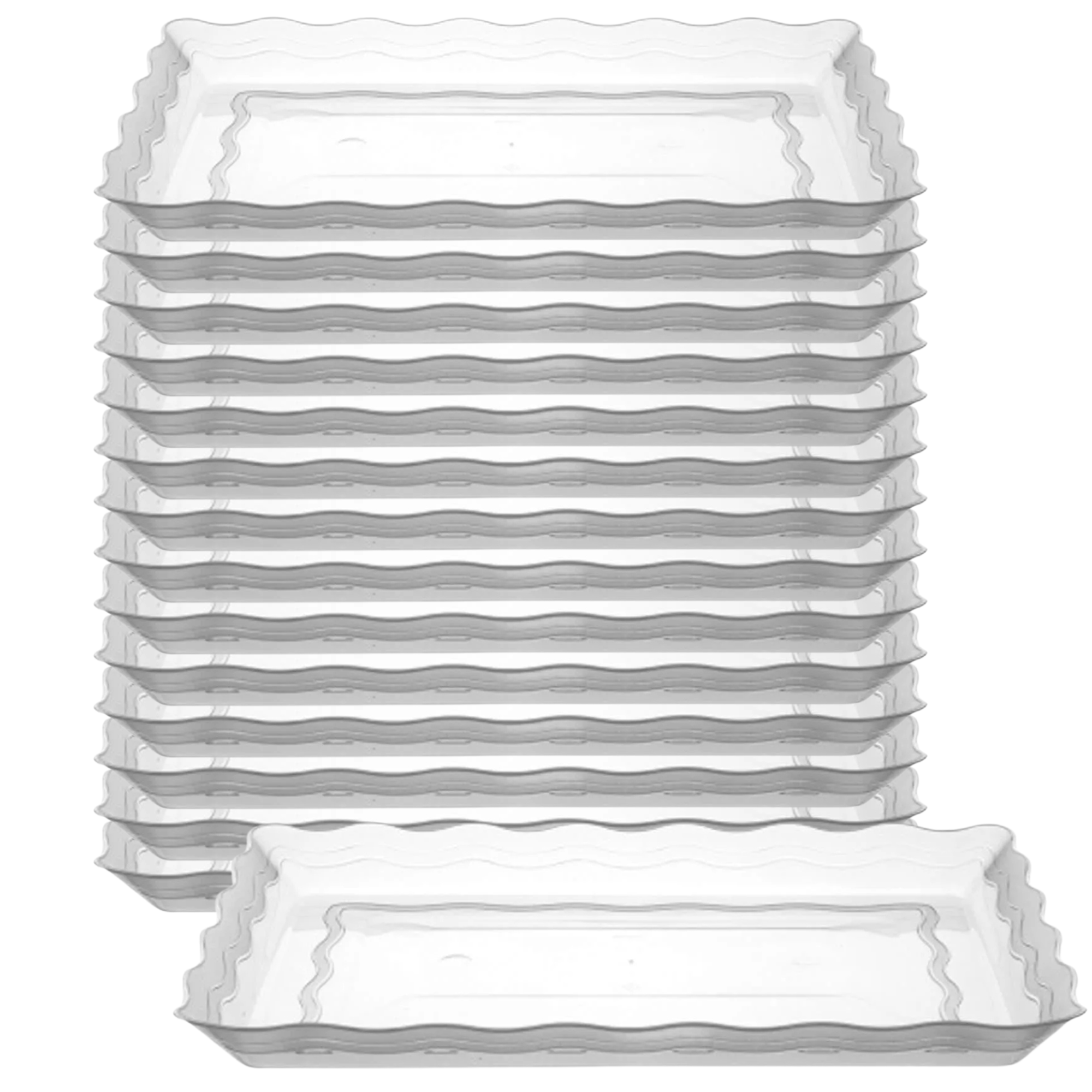 12" x 18" Clear Rectangular Serving Tray Plastic