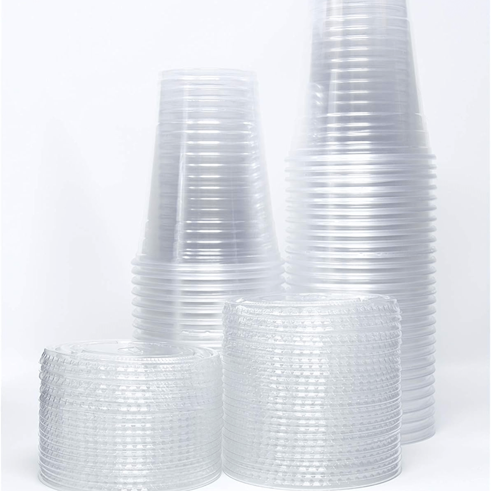 16oz  Clear PET Cups With Flat Lid & Straw, for All Kinds of Beverages  Plastic