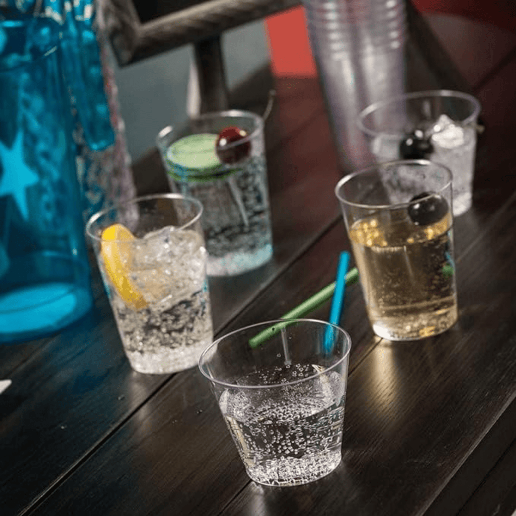 7oz Wine Glasses  Clear Tumbler Heavyweight Plastic