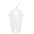 12oz Clear PET Plastic Cups with Dome Lid & Straw