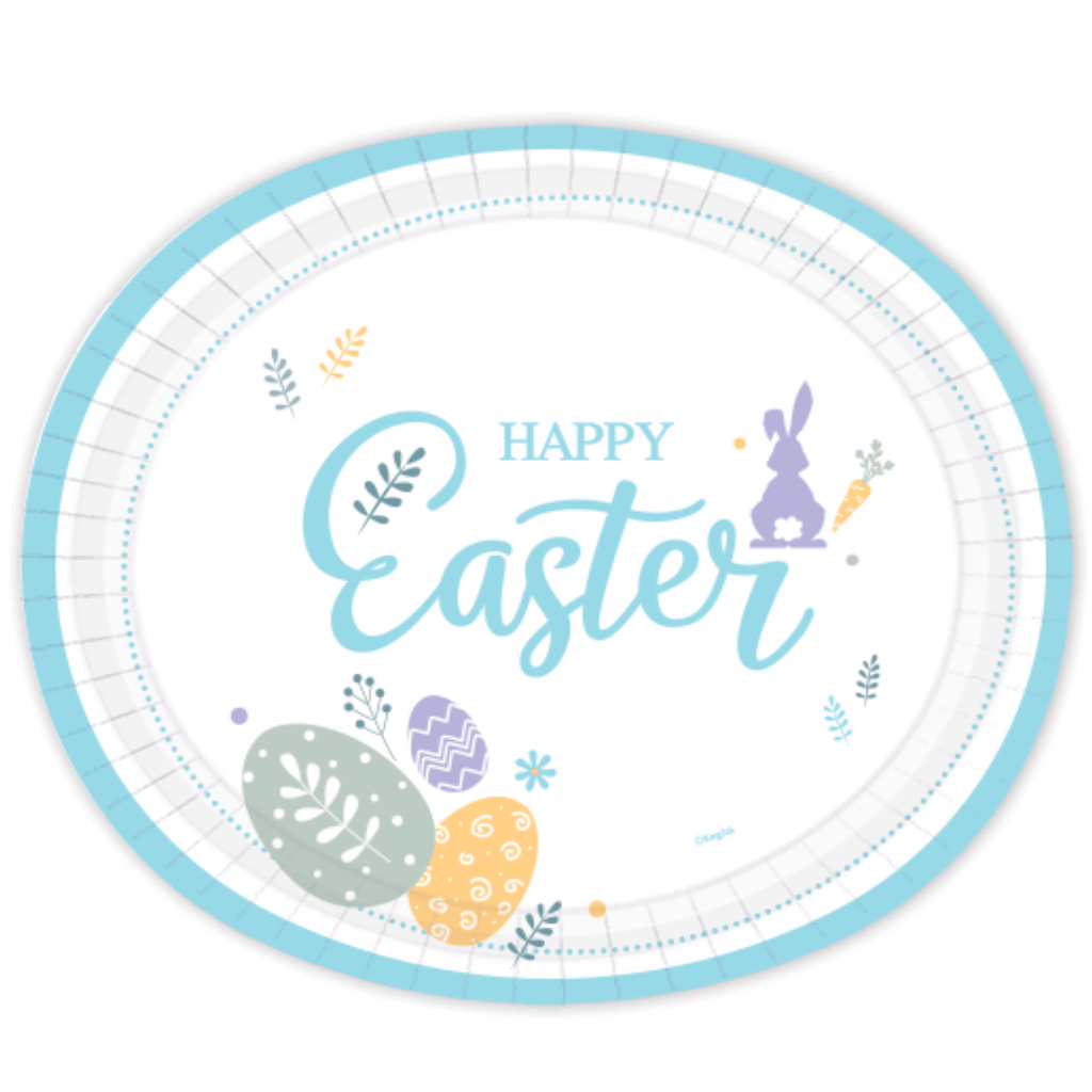 Oval 10" x 12" Easter Paper Plates 10 Pack