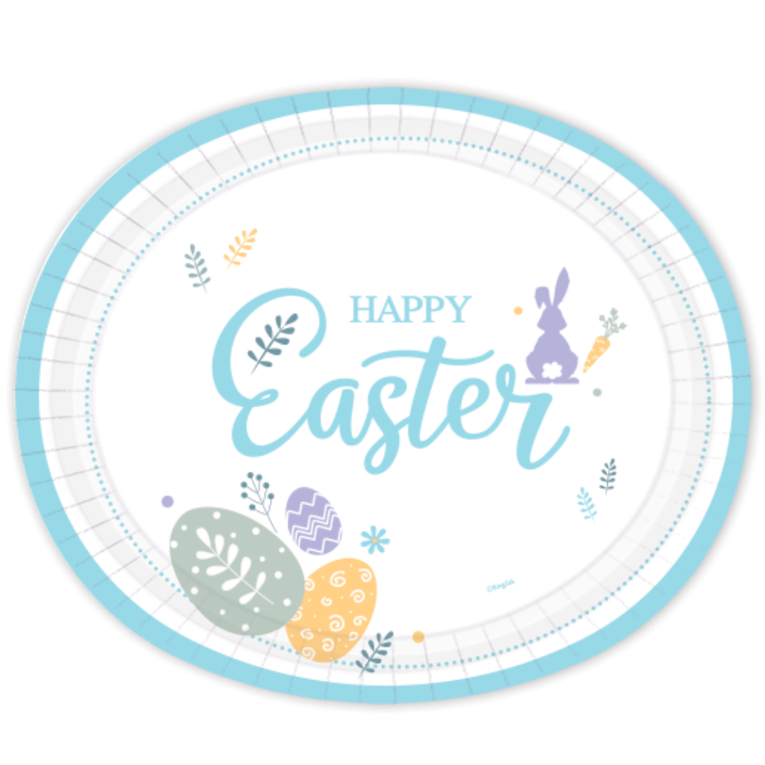 Oval 10" x 12" Easter Paper Plates 10 Pack