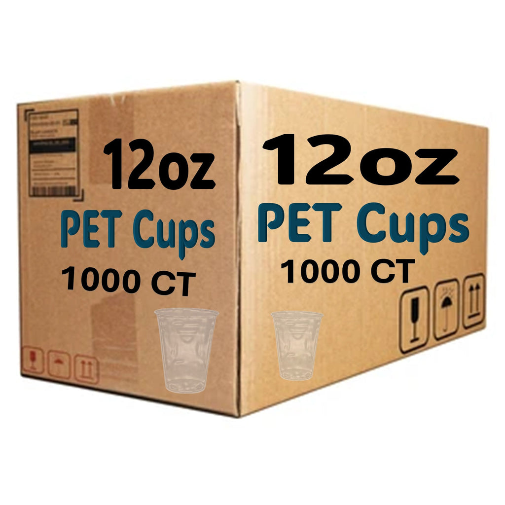 *WHOLESALE* 12oz Clear PET Cups Disposable Plastic 1000/Case
