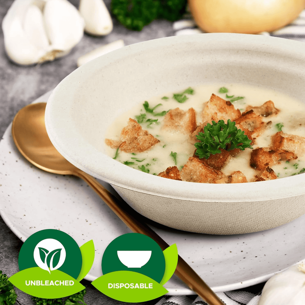 Eco 16oz Biodegradable Compostable Soup Bowls: 50 Pack