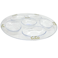 Seder Plate Clear & Gold Plastic Platter Extra Strong Quality