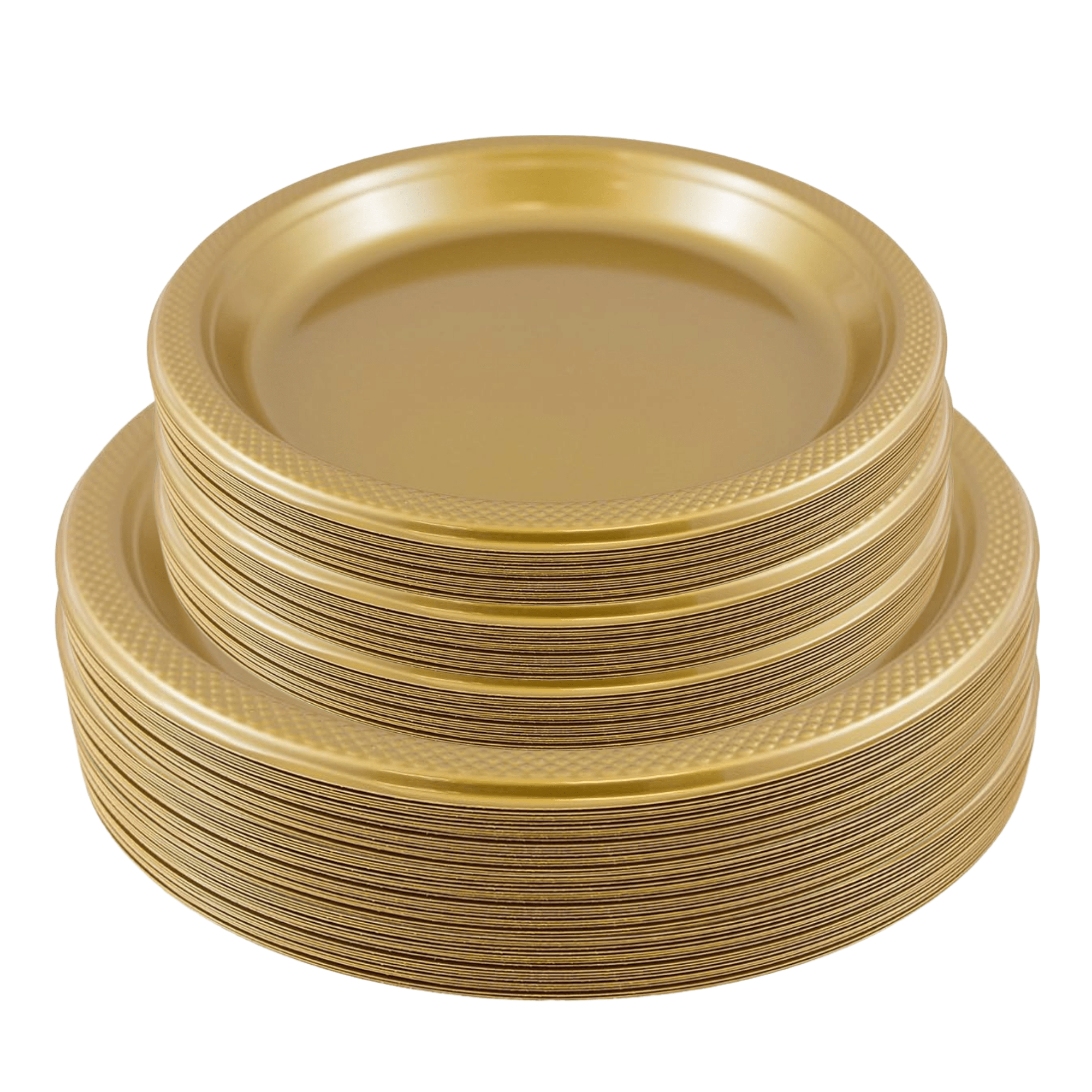 GOLD Complete Plastic Disposable Dining Solution for Your Event: Budget Party Set
