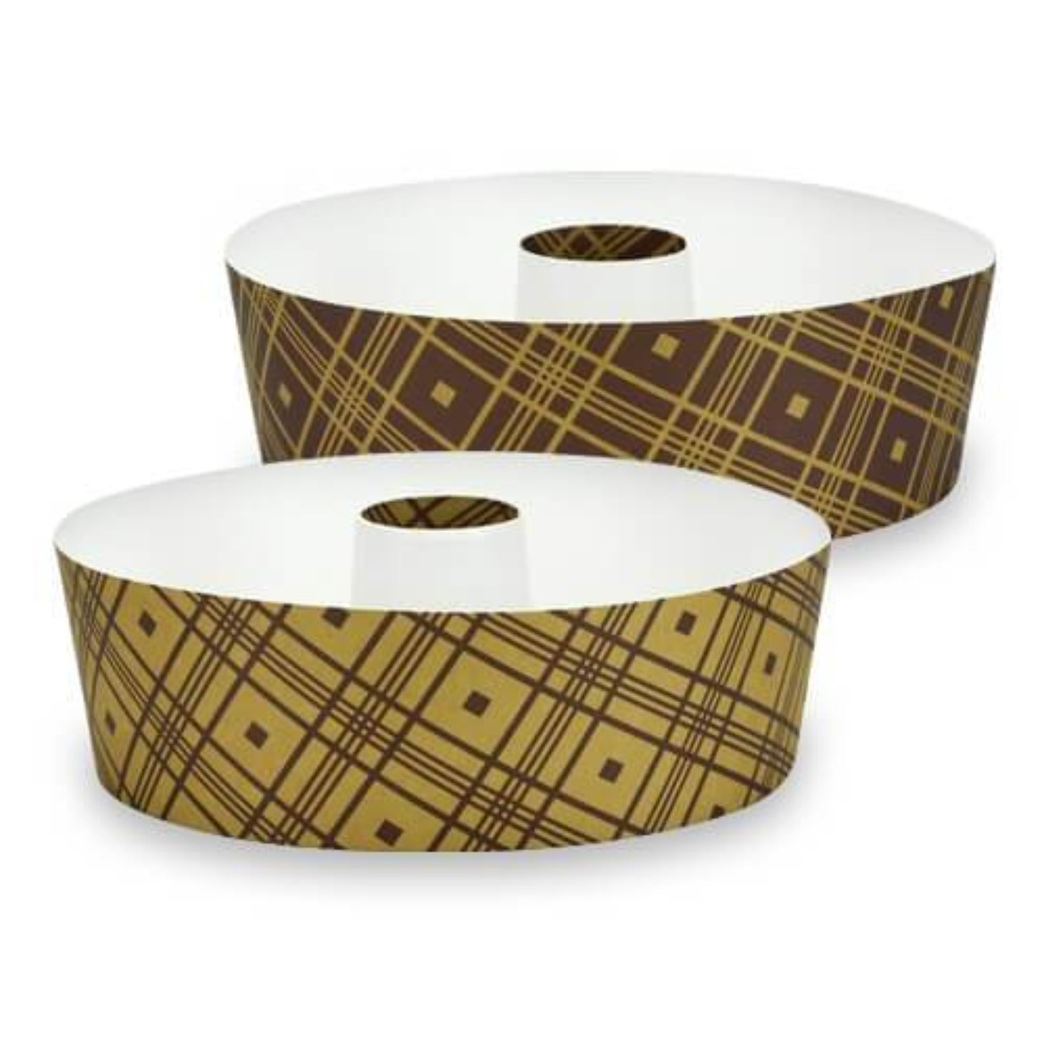 6.5"x2.25" Paper Plaid Tube Round Loaf Pans - 4 pack