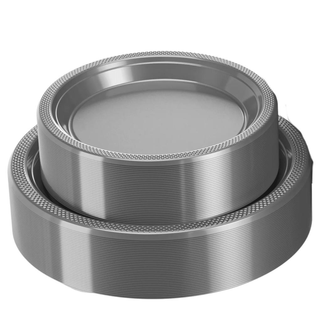 Silver Complete Disposable Dining Set | Budget Party Combo