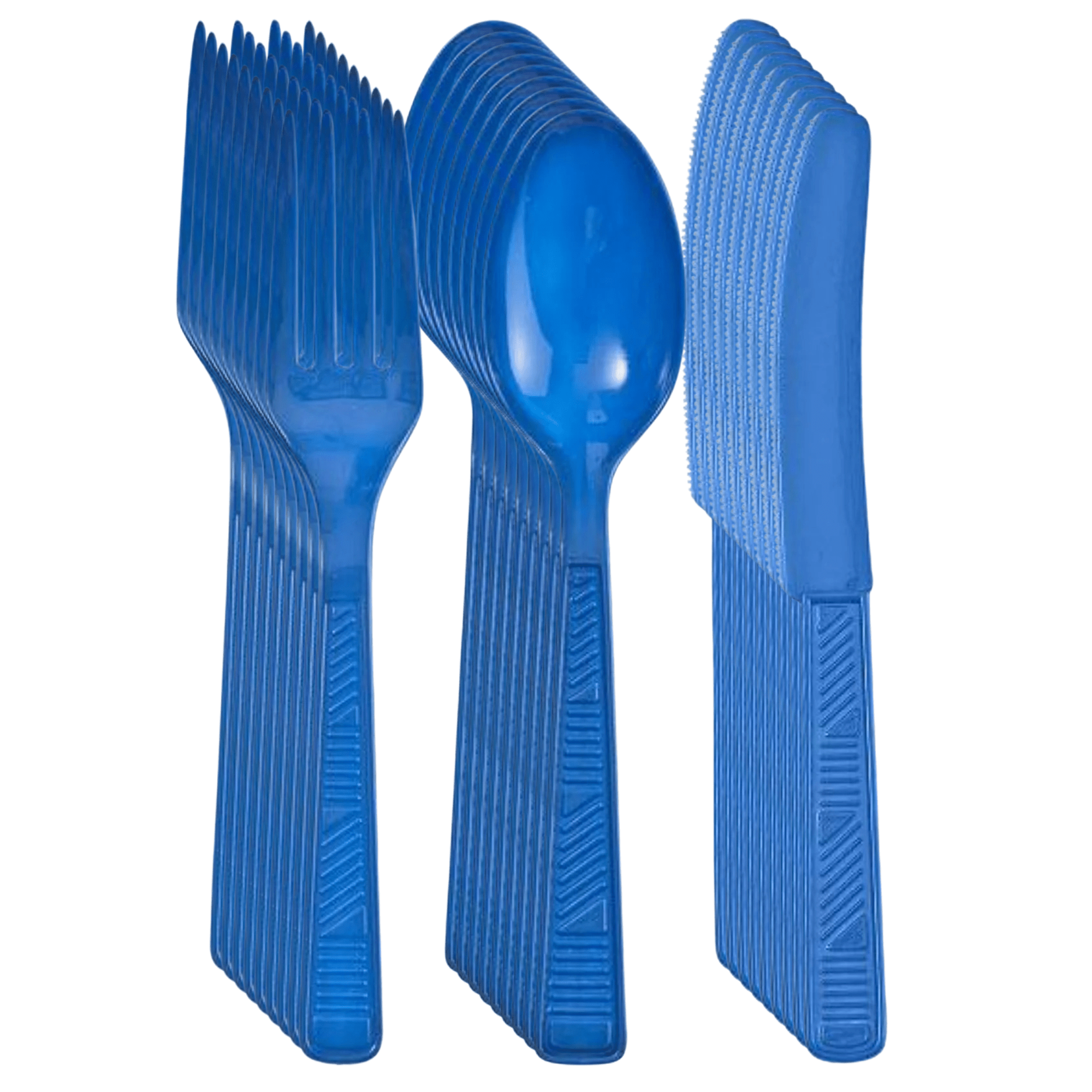 BLUE Complete Plastic Disposable Dining Solution for Your Event: Budget Party Set