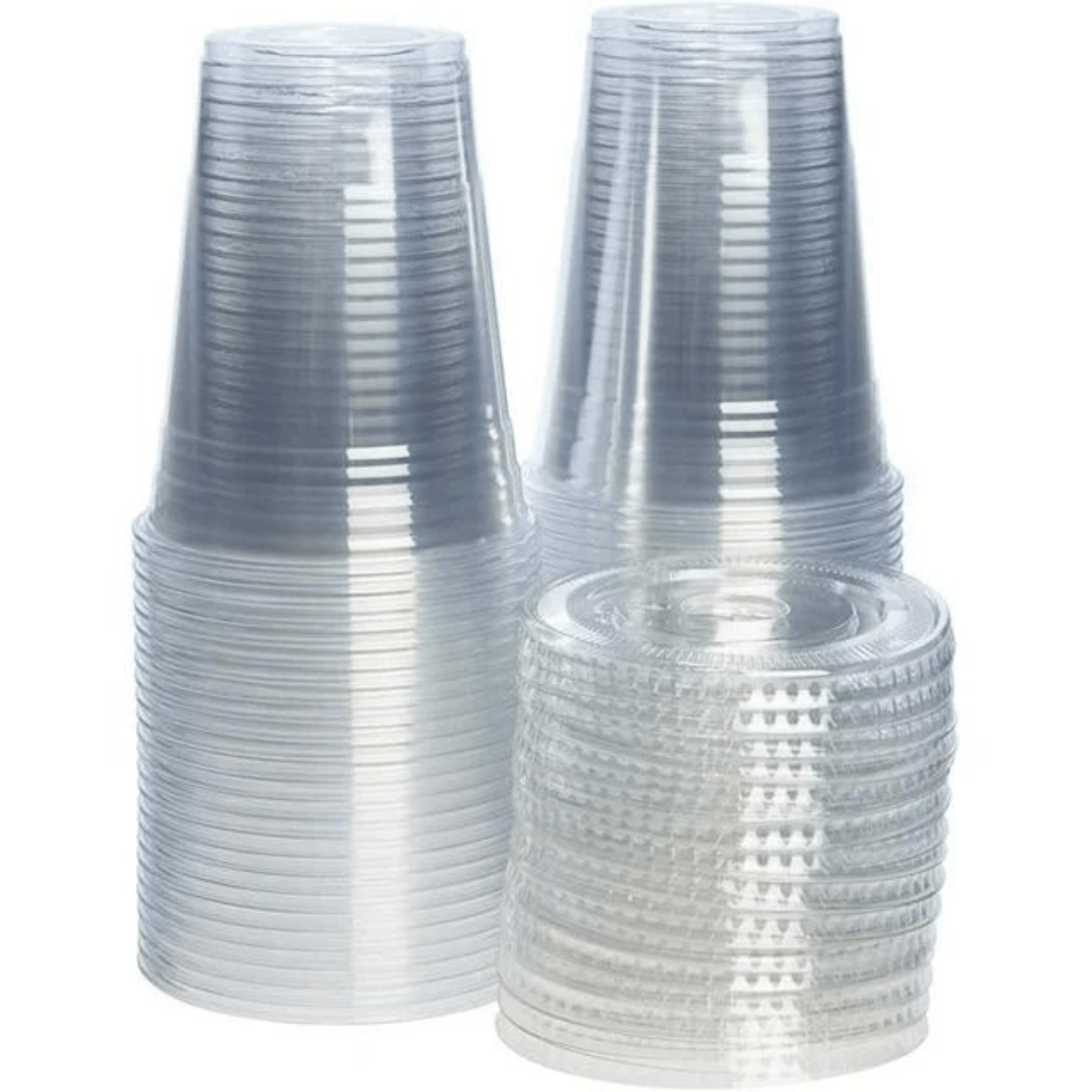 16oz  Clear PET Cups With Flat Lid & Straw, for All Kinds of Beverages  Plastic