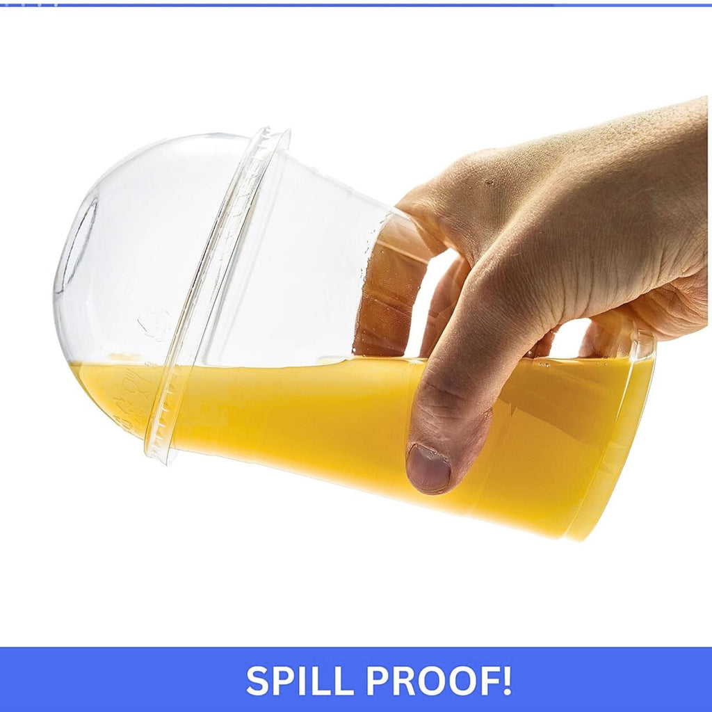 16oz Clear PET Plastic Cups with Dome Lid & Straw