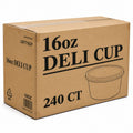 *WHOLESALE* 16oz Deli Containers with Lids Heavy Duty Disposable Plastic 240/Case
