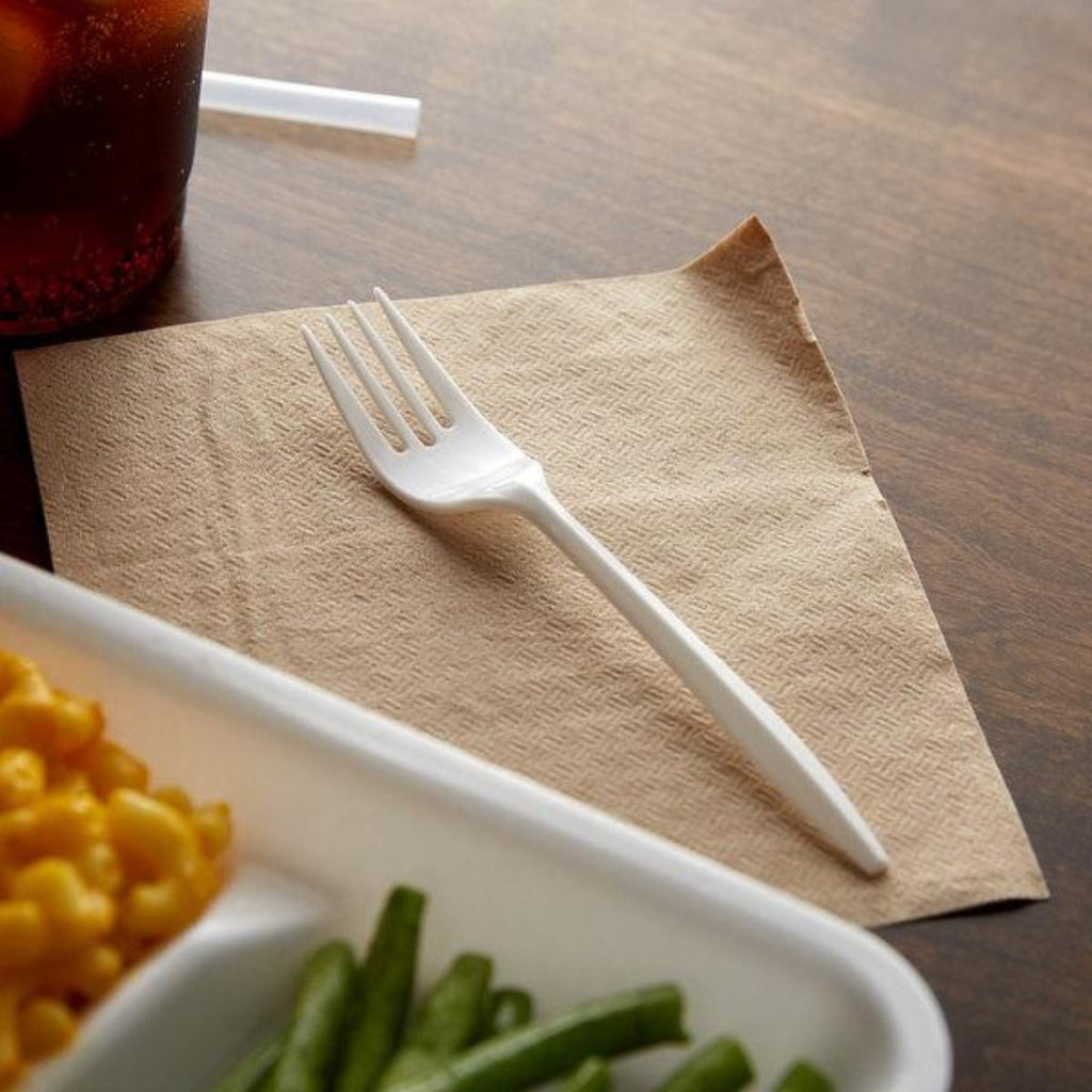 *BUY BULK* Fork White Medium Weight Plastic Disposable