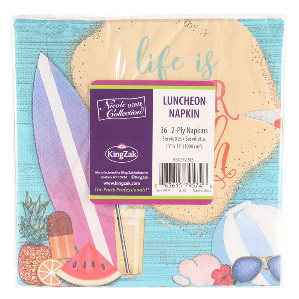 2-Ply Paper Luncheon Napkins Beach-party  36 Pack