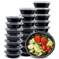 *BUY BULK* 16oz Meal Prep/Round Bento Box Plastic Disposable Container with Clear Lid