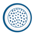 10" Paint Dabs Blue Dinner Paper Plates