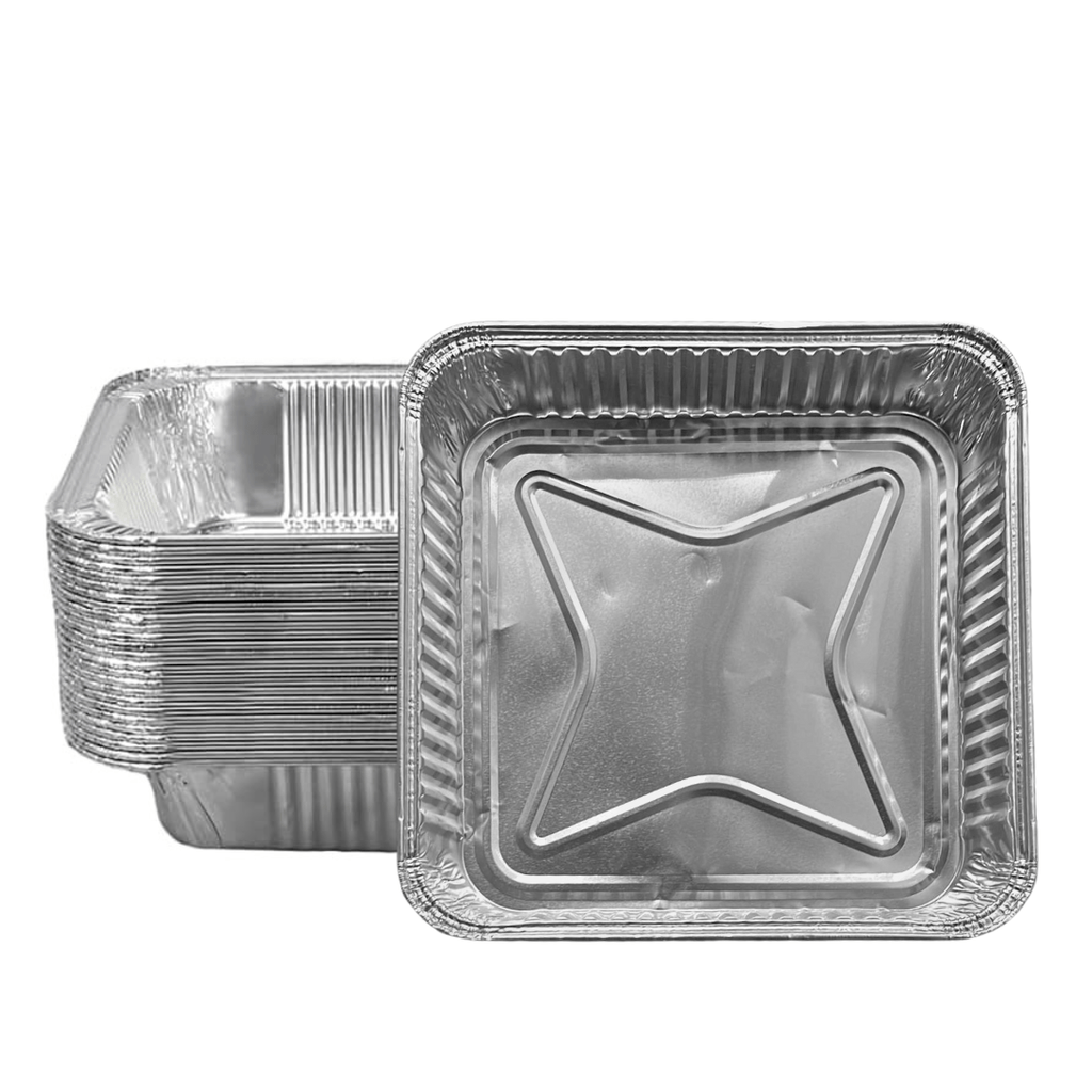 8" SHALLOW (1.5" width) With Dome Lids Aluminum Cake Baking Pan Disposable