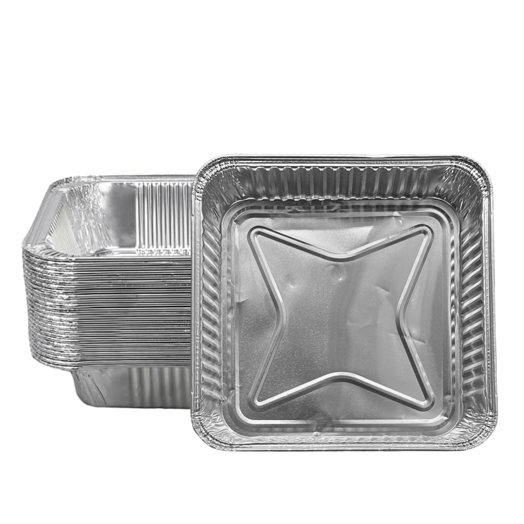 8" SHALLOW (1.5" width) With Dome Lids Aluminum Cake Baking Pan Disposable