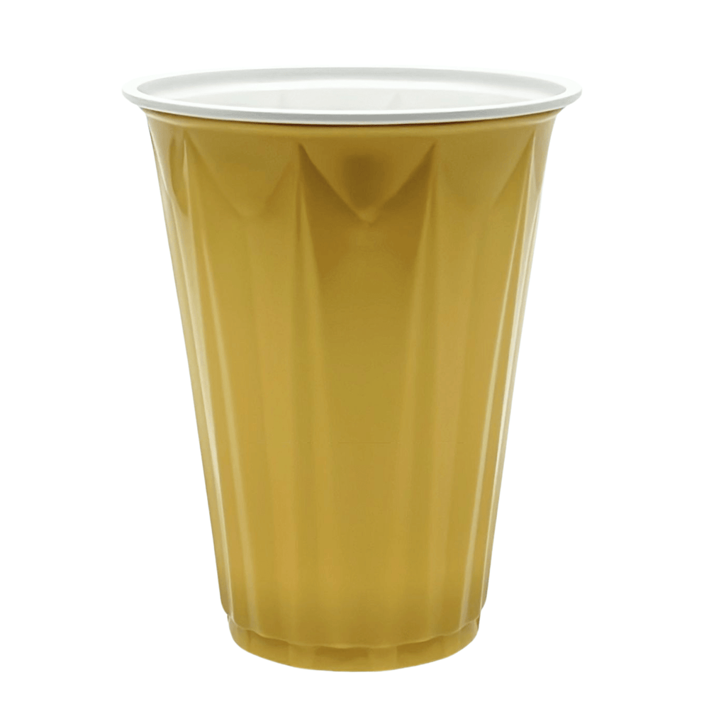 12oz Gold Plastic Beverage Cups Disposable Drinkware