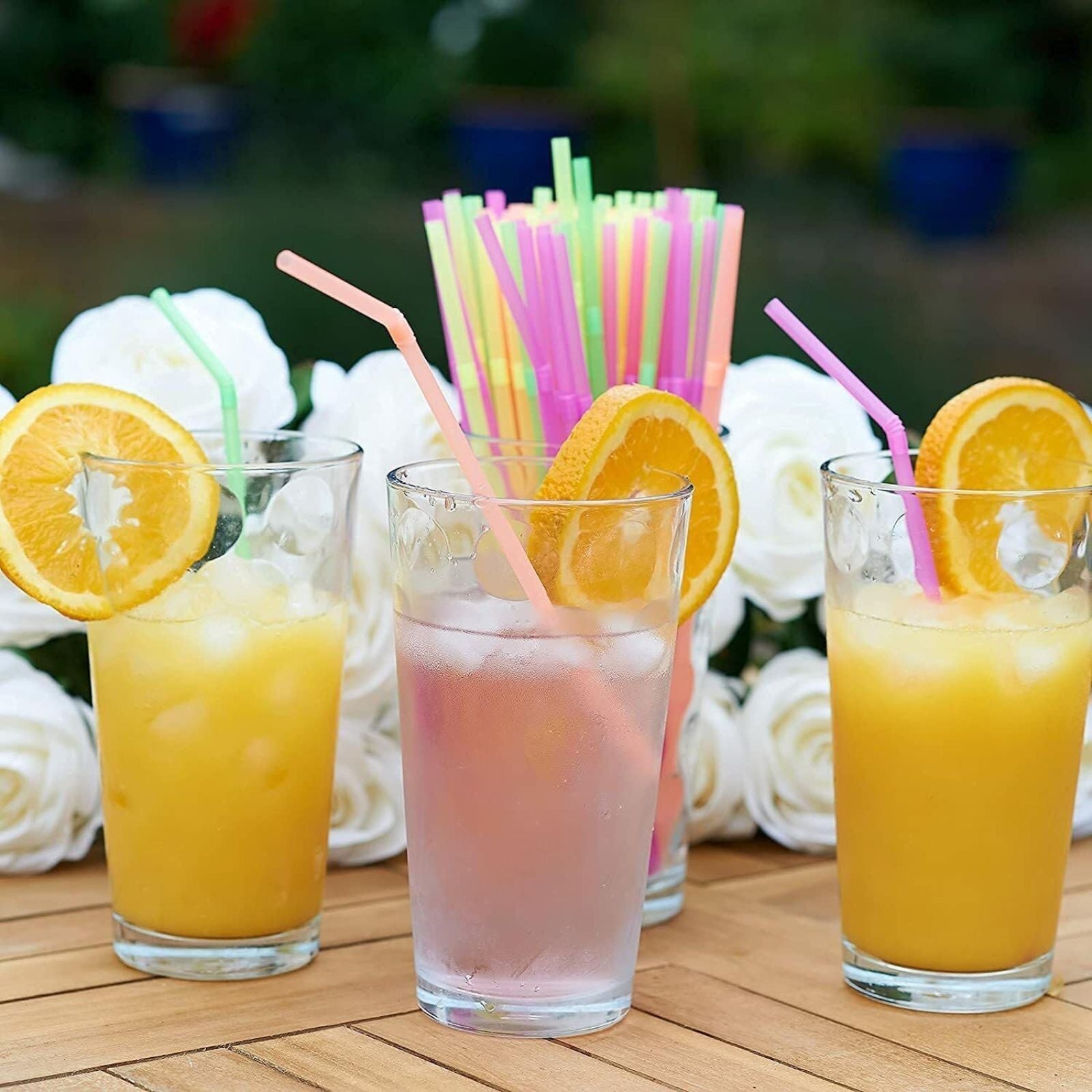 *WHOLESALE* 7.75" Multi-Color Individually Wrapped Plastic Beverage Straws 4800/case