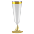 4.5oz Champagne Flutes With Gold Rim Plastic Disposable