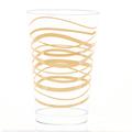 12oz Hard Plastic Ripple Transparent Gold Cups