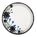 10" Floral Indigo Dinner Paper Plates