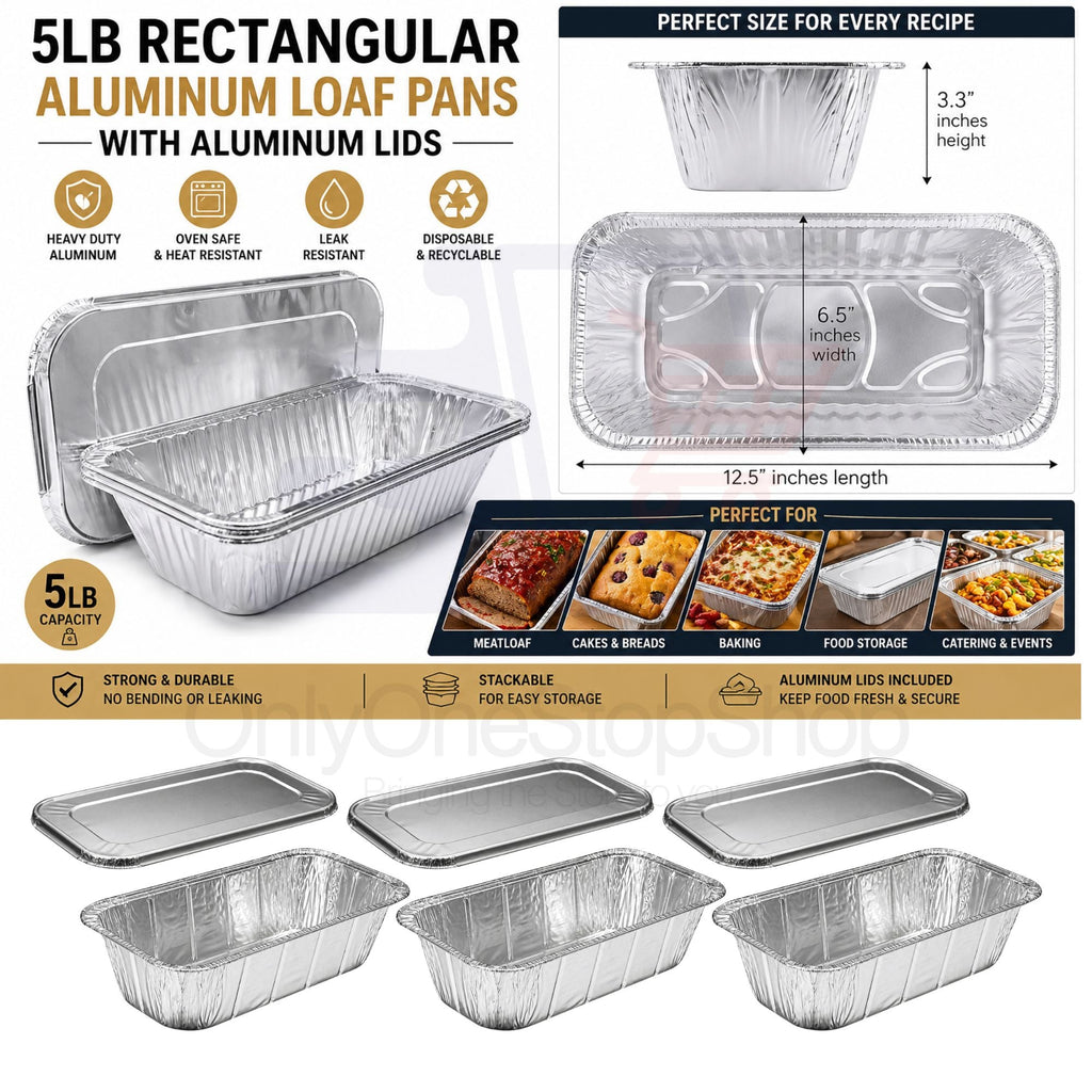 20 Piece Chafing Dish Buffet Set with 5LB Loaf Pans, Fuel & Utensils Disposable Catering Kit