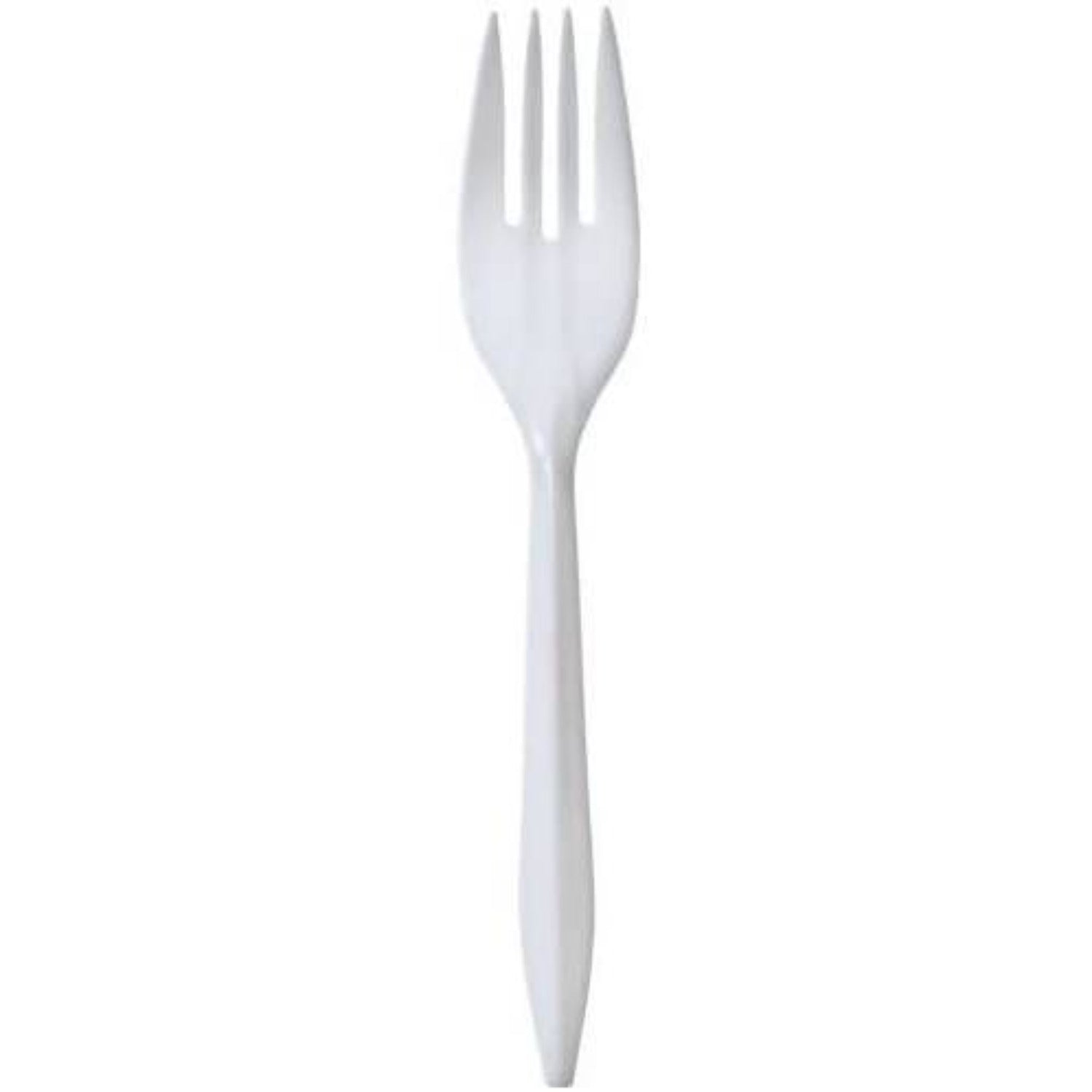 *BUY BULK* Fork White Medium Weight Plastic Disposable