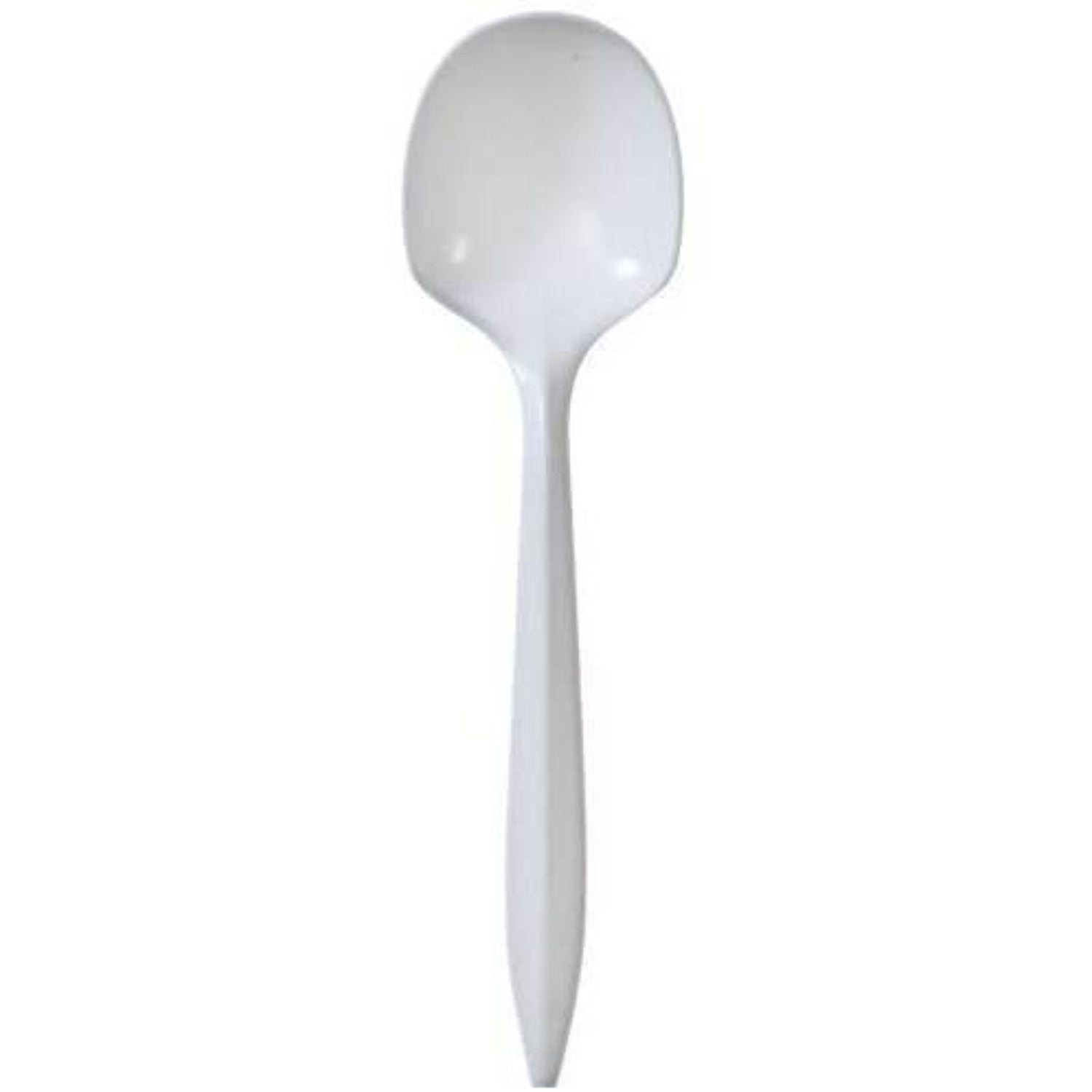 *BUY BULK* Soup Spoons Plastic White Medium Weight Disposable