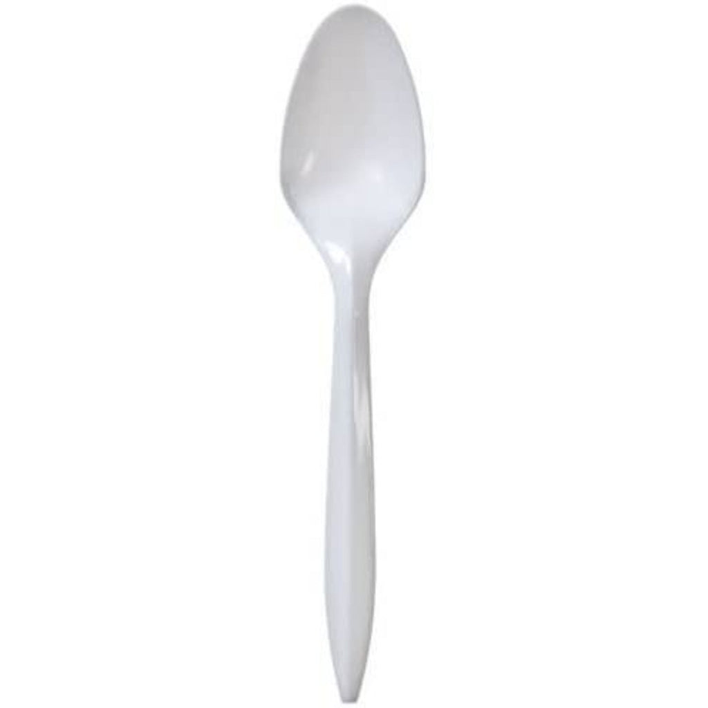 *BUY BULK* Teaspoon White Medium Weight Disposable Plastic