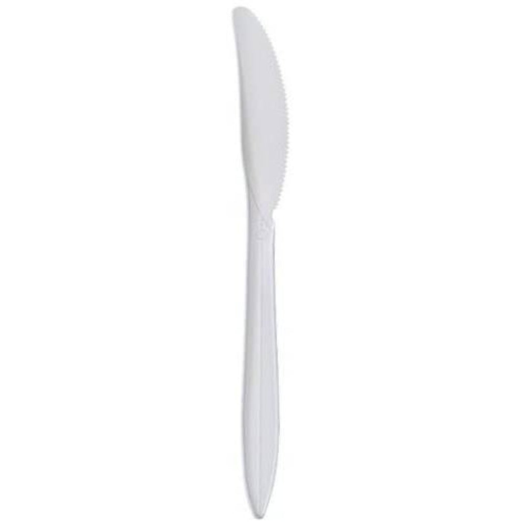 *BUY BULK* Knife White Medium Weight Disposable Plastic