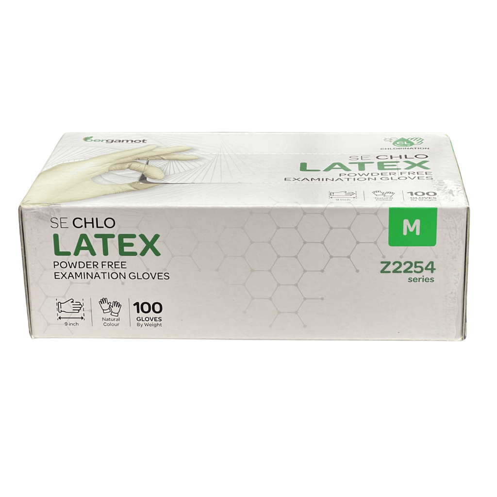 Medium Bergamot Latex Disposable Powder-Free Examination Gloves 100 Pack