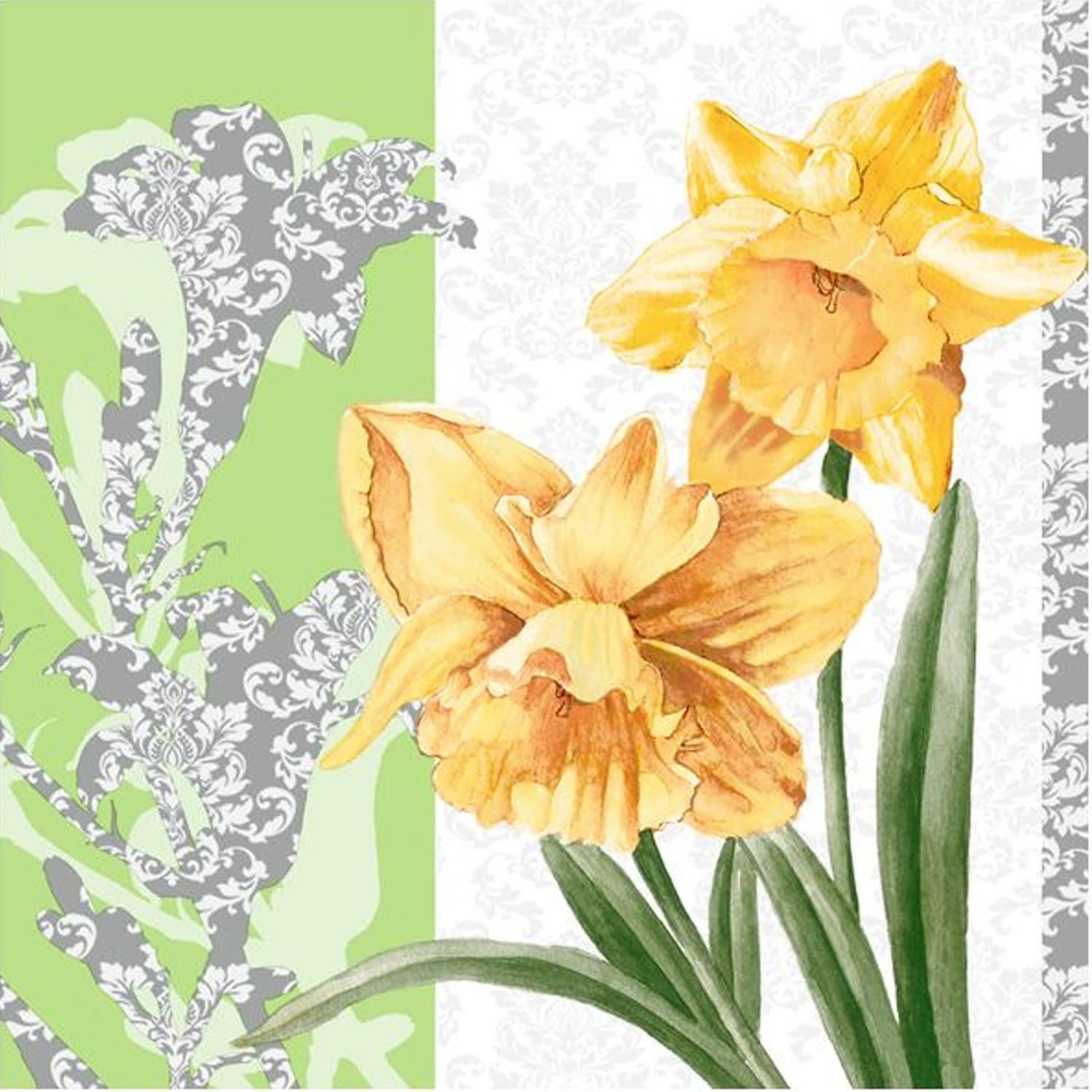 Golden Blooms Lunch Paper Napkins 20 Pack