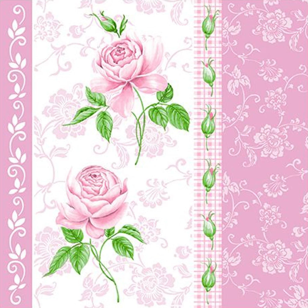 Flowers Pinkly Disposable Lunch Paper Napkins 20 Pack