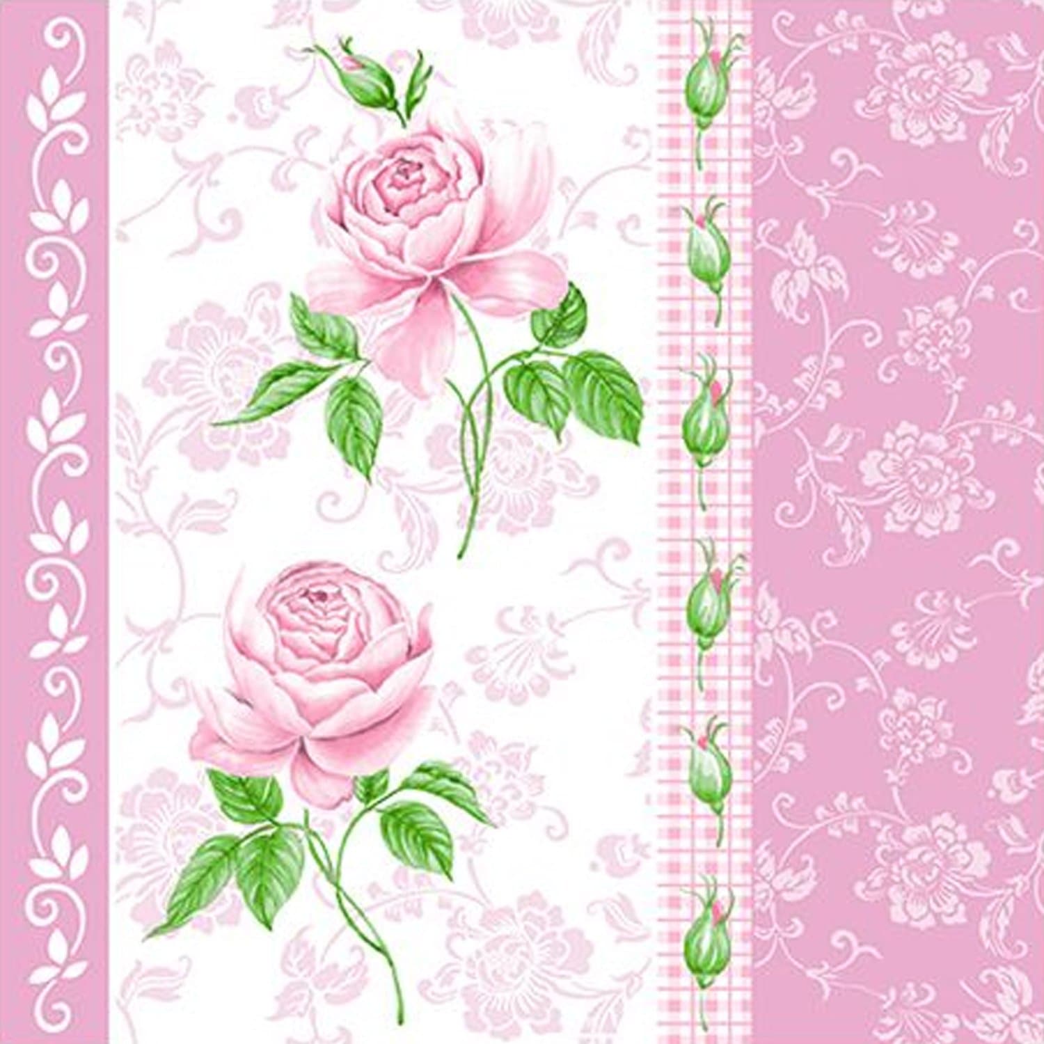 Flowers Pinkly Disposable Lunch Paper Napkins 20 Pack