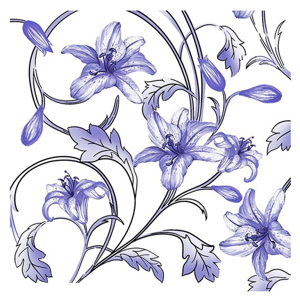 Flowers Purple Lunch Paper Napkins 20 Pack
