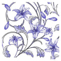 Flowers Purple Lunch Paper Napkins 20 Pack