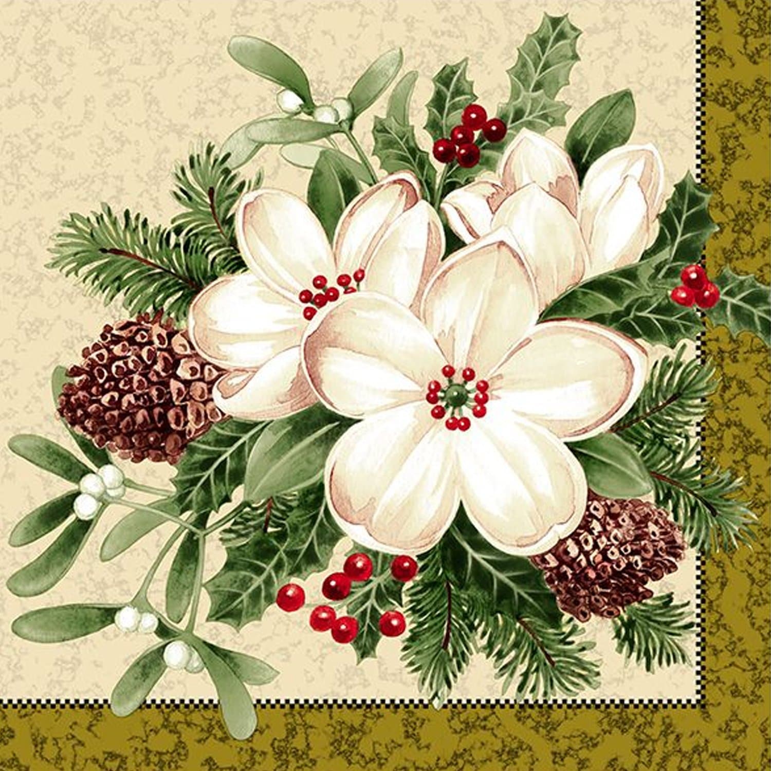 Flowers Multi Lunch Paper Napkins 20 Pack