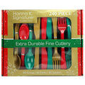 240 pcs Combo Extra Heavy Durable Multi Color Plastic Cutlery Set Hanna K 240 Pack